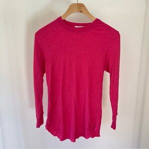 Wildfox Hot Pink Waffle Knit Long Sleeve T-Shirt